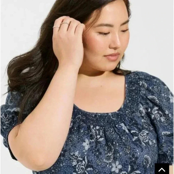 Torrid Mini Chambray Puff Sleeve Smocked Dress Size 2X - Picture 4 of 7